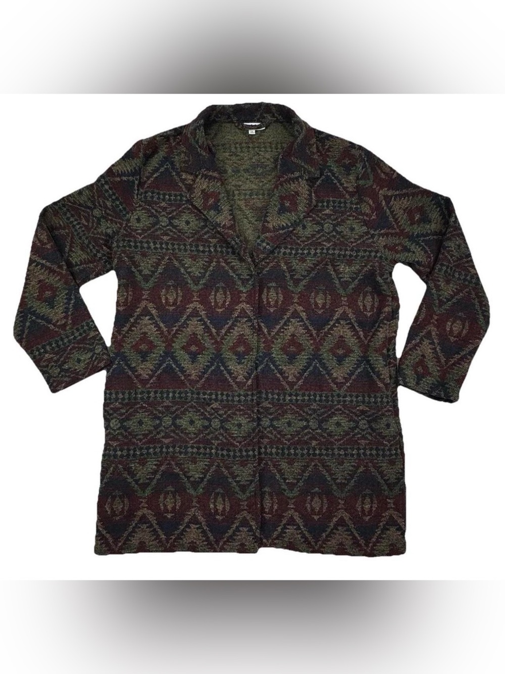 Vintage Back In The Saddle Southwestern Aztec Tapestry Duster Coat M